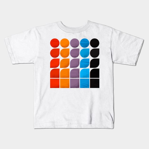 Retro colorful shapes - abstract Kids T-Shirt by showmemars